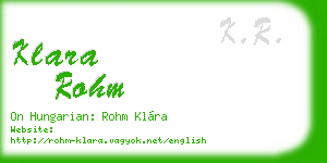 klara rohm business card
